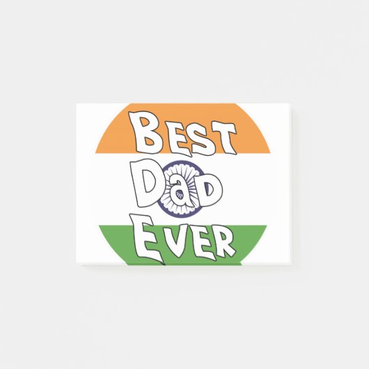 Bester Vater je Indische Flagge Post-it Klebezettel (Vorderseite)