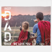 Bester Vater je Individuelle Name Foto Cooler Vate Fleecedecke (Vorderseite (Horizontal))