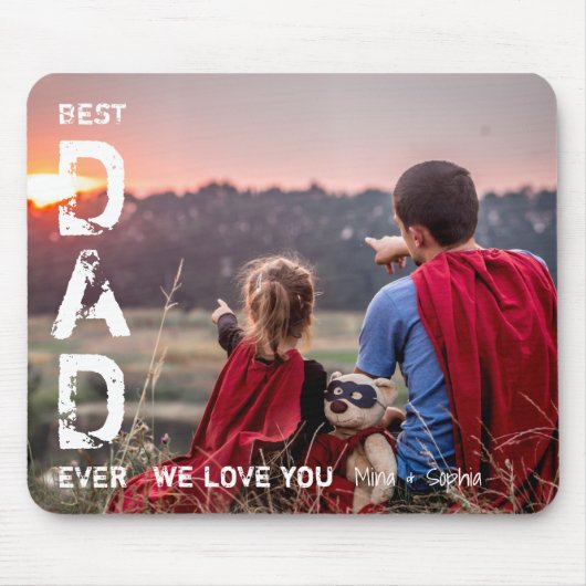 Bester Vater je Individuelle Name Foto Cooler Vate Mousepad (Vorne)