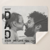 Bester Vater je Individuelle Name Foto Cooler Vate Sherpadecke (Vorderseite (Horizontal))