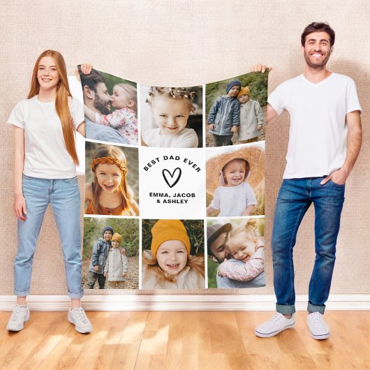 Bester Vater je Instagram Vatertag FotoCollage Fleecedecke