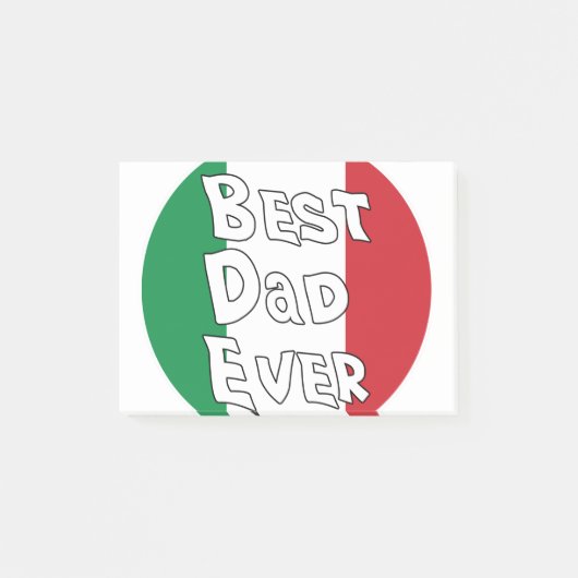 Bester Vater je Italienische Flagge Post-it Klebezettel (Vorderseite)