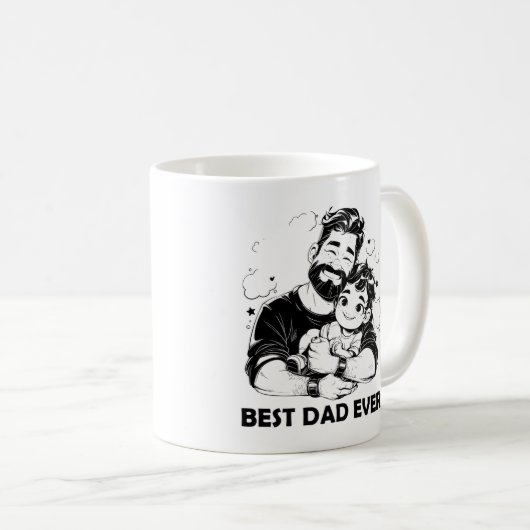 Bester Vater je Kaffee - Funny & Heartwärming Kaffeetasse (VorderseiteRechts)