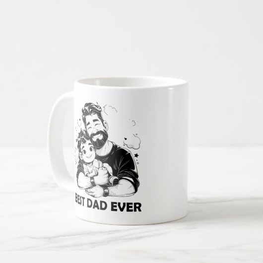 Bester Vater je Kaffee - Funny & Heartwärming Kaffeetasse (Vorderseite Links)