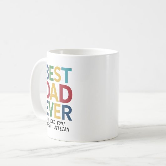 Bester Vater je Kaffee - Funny & Heartwärming Kaffeetasse (Vorderseite Links)