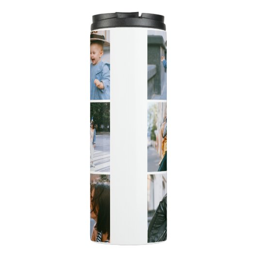 Bester Vater je Kalligrafie FotoCollage Thermosbecher (Rückseite)