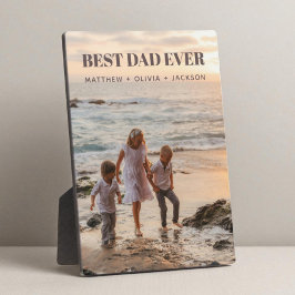 Bester Vater je Kind Foto Namen Modernes Personali Fotoplatte