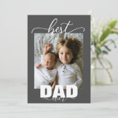 Bester VATER je Kind Foto Vatertag Einladung (Stehend Vorderseite)