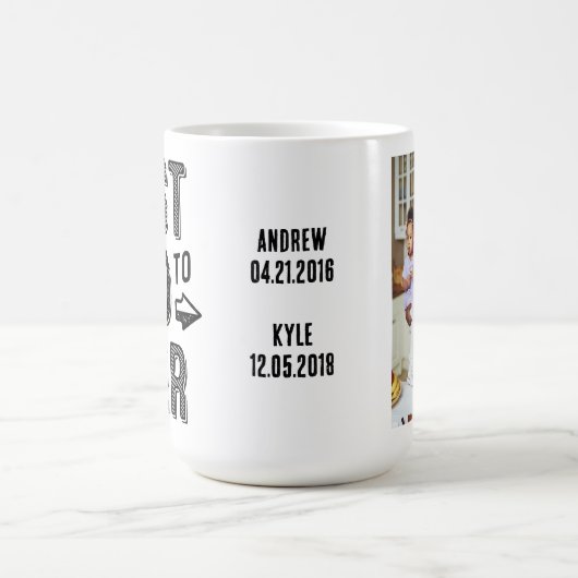 Bester Vater je Kind Name Benutzerdefiniertes Foto Kaffeetasse (Mittel)
