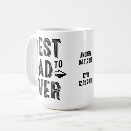 Bester Vater je Kind Name Benutzerdefiniertes Foto Kaffeetasse (Vorderseite Links)