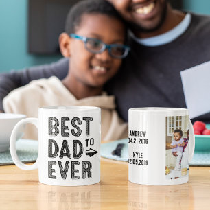 Bester Vater je Kind Name Benutzerdefiniertes Foto Kaffeetasse
