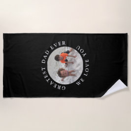 Bester Vater je Kinder Foto Schwarz Angewohnt Strandtuch