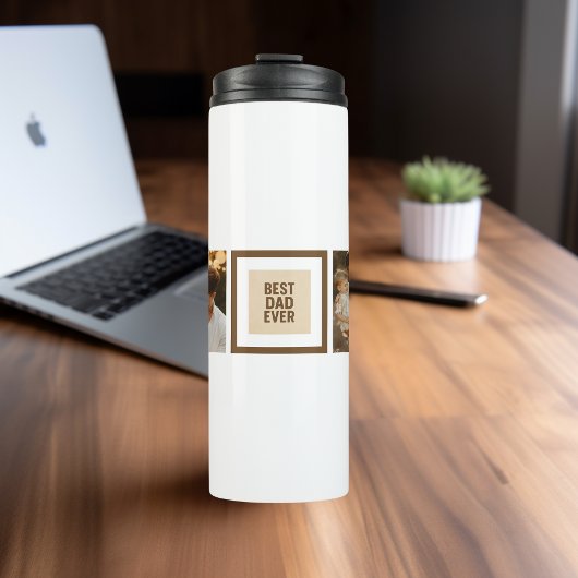 Bester Vater je | Kundenspezifisches Foto-Geschenk Thermosbecher