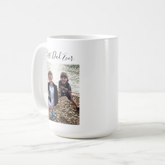 Bester Vater je kundenspezifisches Foto Moderne Ka Kaffeetasse (Vorderseite Links)