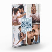 Bester Vater je kundenspezifisches Vierer-Foto-Fam Fotoblock (Links)