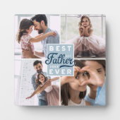 Bester Vater je kundenspezifisches Vierer-Foto-Fam Fotoplatte (Vorderseite)
