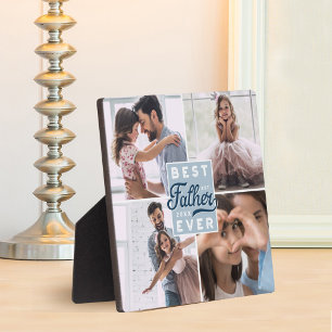 Bester Vater je kundenspezifisches Vierer-Foto-Fam Fotoplatte