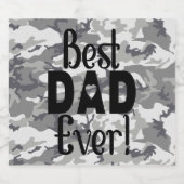 Bester Vater je | Light Camouflage Grau Muster Bierflaschenetikett (Einzelnes Label)