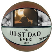 Bester Vater je Light Green Vater Tag 3 Foto Basketball (Vorderseite)