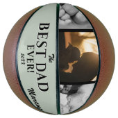 Bester Vater je Light Green Vater Tag 3 Foto Basketball (Vertikal)