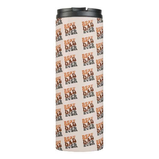 Bester Vater je Logo 2 Foto Groovy Retro Typografi Thermosbecher (Rückseite)