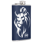 Bester Vater je, Löwe, Vatertag Navy Blau Flachmann (Rechts)