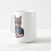 Bester Vater je, lustiger Tabby Katze Vater Kaffeetasse (Vorderseite Links)