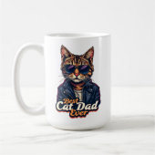 Bester Vater je, lustiger Tabby Katze Vater Kaffeetasse (Links)