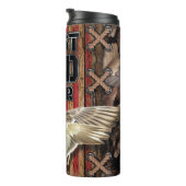 Bester Vater je Mallard Duck USA Flag Holz Thermosbecher (Nach rechts gedreht)