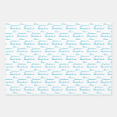 Bester Vater je Marine Blue Personalisiert Geschenkpapier Set (Vorderseite 2)