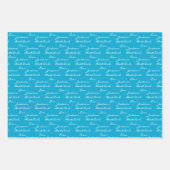 Bester Vater je Marine Blue Personalisiert Geschenkpapier Set (Vorderseite)