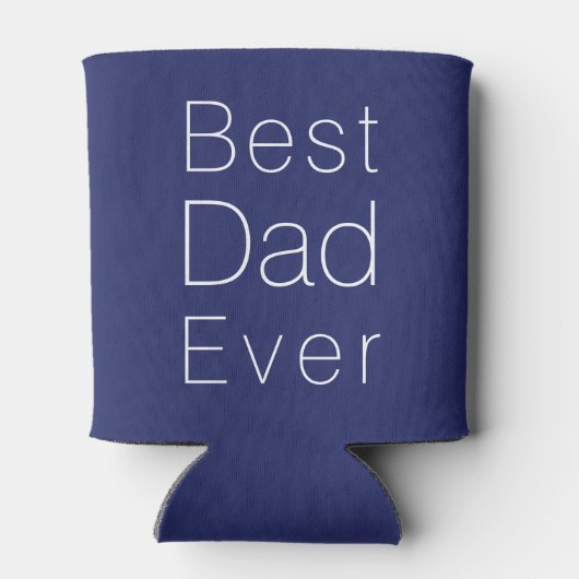 Bester Vater je Marineblau, weißer Minimalist cool Dosenkühler (Rückseite)