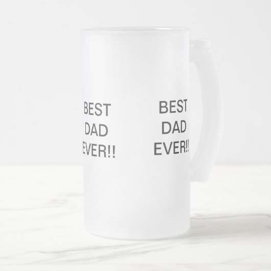 Bester Vater je Mattierte Glass-Tasse Mattglas Bierglas (VorderseiteRechts)