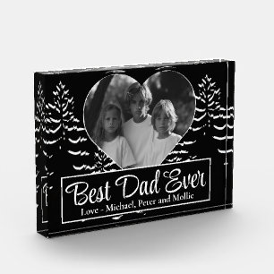 Bester Vater je minimale Baumfotovorlage Fotoblock