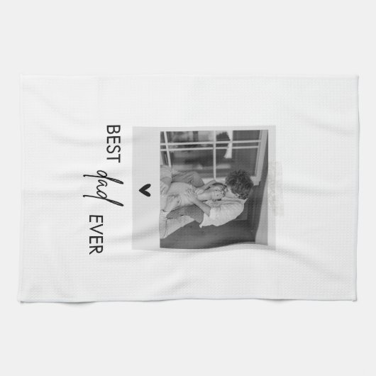 Bester Vater je Minimalistisches Foto Geschirrtuch (Horizontal)