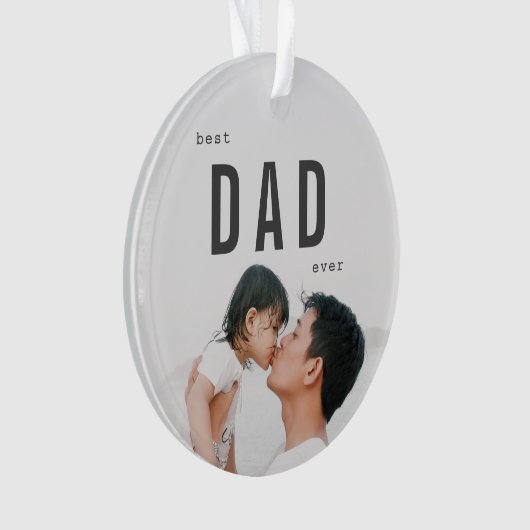 Bester Vater je Minimalistisches Foto Ornament (Vorderseite)