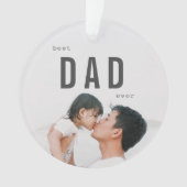 Bester Vater je Minimalistisches Foto Ornament (Vorderseite)