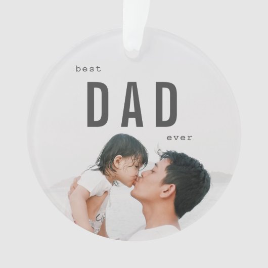 Bester Vater je Minimalistisches Foto Ornament (Vorderseite)