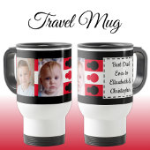 Bester Vater je mit Fotos in schwarz Reisebecher