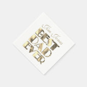 Bester Vater je mit Name Gold und Weiß Elegant Serviette (Ecke)