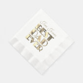 Bester Vater je mit Name Gold und Weiß Elegant Serviette (Ecke)