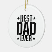 Bester Vater je mit Personalisierter Botschaft Wei Keramik Ornament (Links)