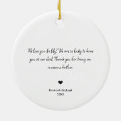 Bester Vater je mit Personalisierter Botschaft Wei Keramik Ornament (Hinten)