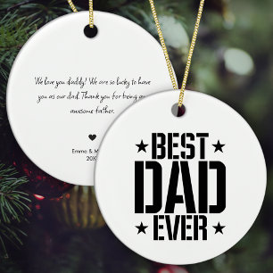 Bester Vater je mit Personalisierter Botschaft Wei Keramik Ornament