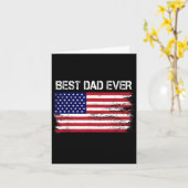 Bester Vater je mit US-amerikanischen Flaggen Gesc Karte (Gelbe Blume)