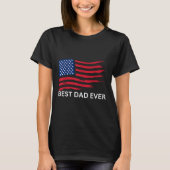 Bester Vater je mit US-amerikanischen Flaggen Gesc T-Shirt (Vorderseite)