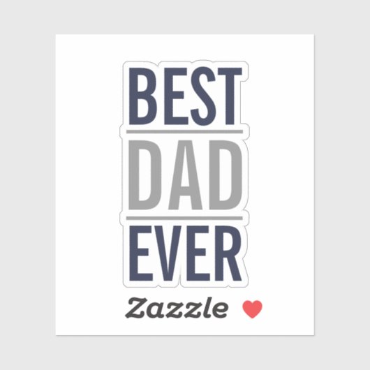 Bester Vater je | Modern Navy Blue Aufkleber (Blatt)