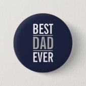 Bester Vater je | Modern Navy Blue Button (Vorderseite)