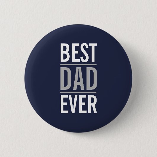 Bester Vater je | Modern Navy Blue Button (Vorderseite)