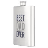 Bester Vater je | Modern Navy Blue Flachmann (Links)